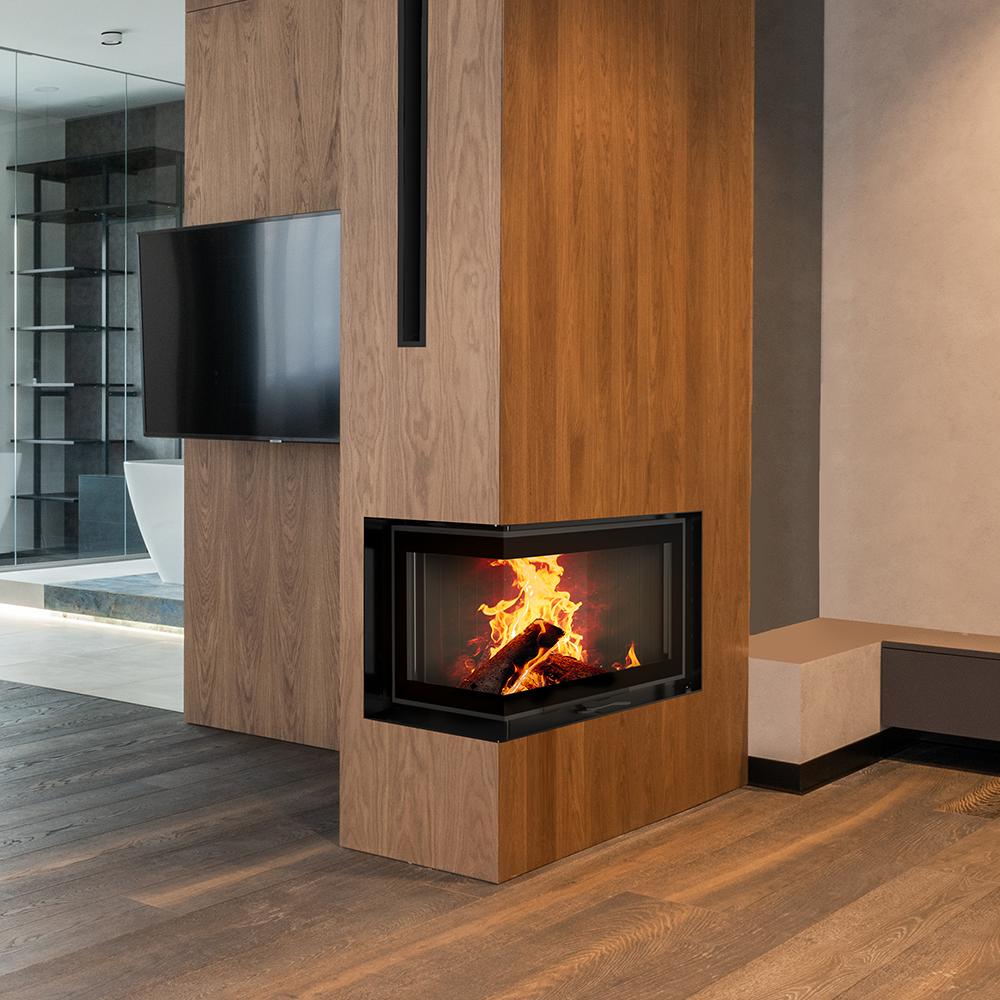 Steel Fireplace KRATKI MBM Left 10 kW Ø 200 Lift-up