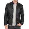 Men's Genuine Lambskin Black Leather Jacket Stylish Motorcycle Bomber Biker Outerwear MJ 22