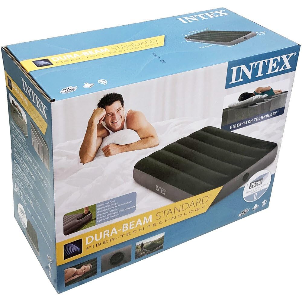 INTEX Кровать Надувная кровать Надувная кровать с ножным насосом 99 x 191 x 25 см Японская [Downy 64761] [Оригинальный продукт]