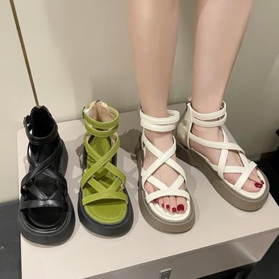 2025Новые женские сандалии Летние сандалии на платформе с открытым носком Римские сандалии для женщин Повседневная обувь с вырезами Sandalias Mujer