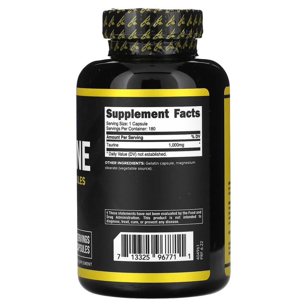 Taurine, 1,000Mg, 180 Capsules