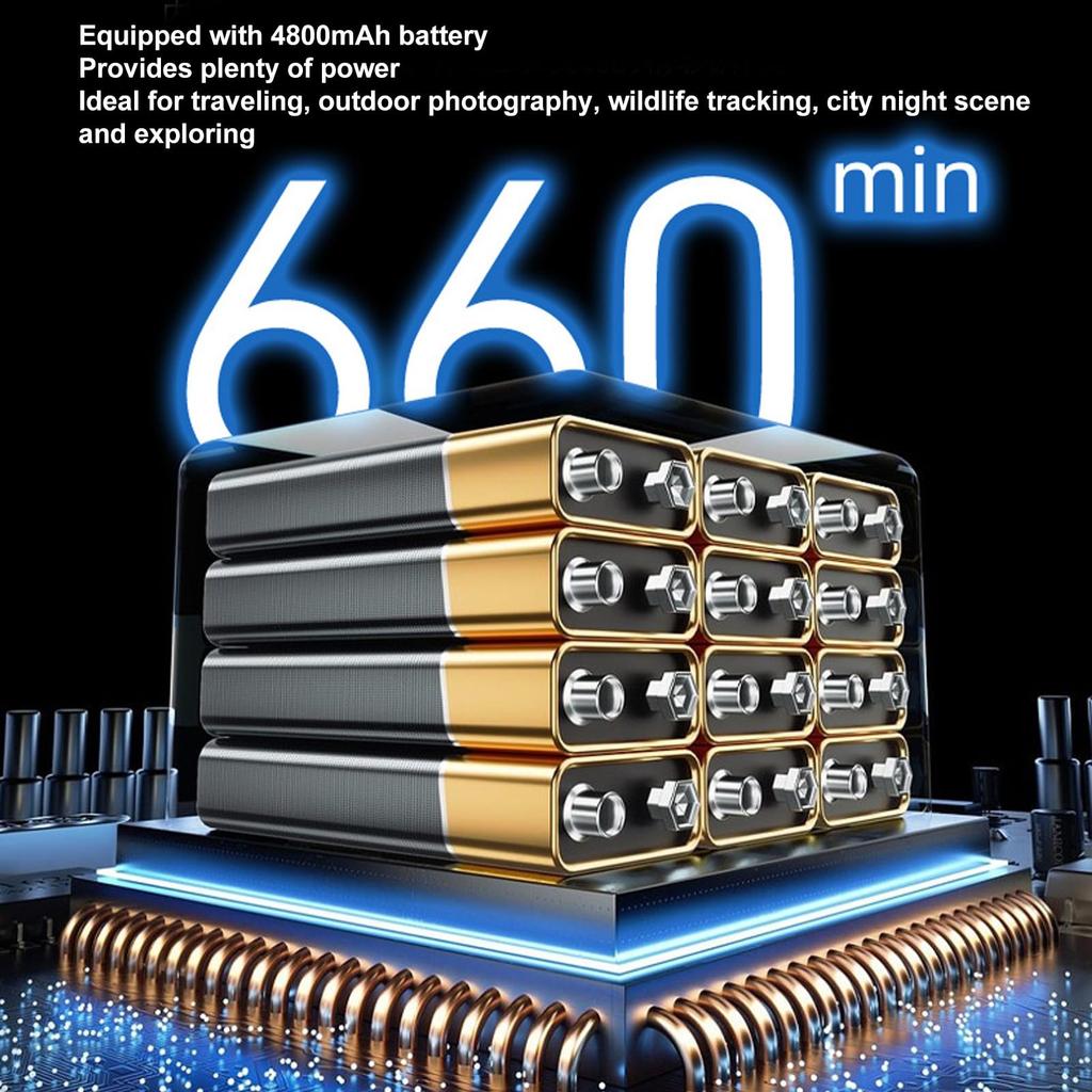 5K 50МП Ночное видение ИК Полноцветный Ночной Большой экран Инфракрасный Карта 64 ГБ 50X 4800 мАч Камера, Видение, 4-дюймовая Камера, В комплекте, Зум,