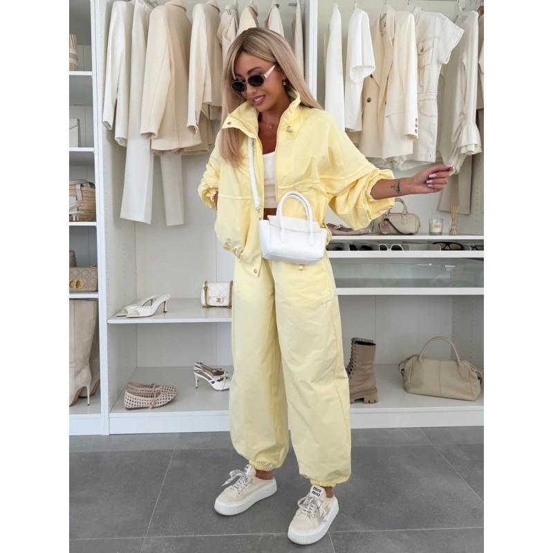Womens Casual 2-Piece Set: Solid Color Zip-Up Hoodie Top Elastic Cuff Pants 2026 Streetwear