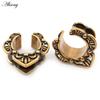 Alisouy 1PC Медь Навозный Жук Цветок Крыло Летучей Мыши Седло Ушные Туннели Затычки Расширитель Растяжитель Измерители Серьги Пирсинг Украшения Для Тела