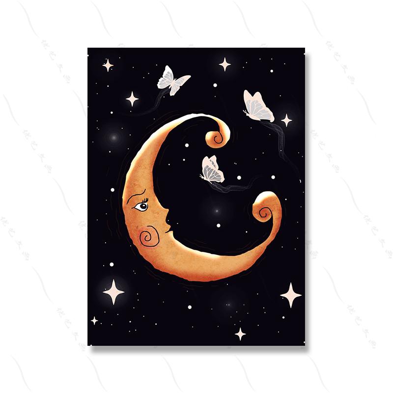 Эстетический Винтаж Ведьма Хиппи Девушка Плакат Принт Ведьма Создание Стены Ретро Абстрактная Холст Картина Комната Домашний Декор