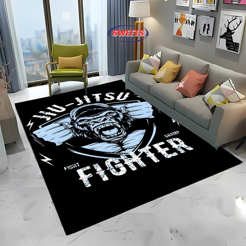 3D Воин Джиу-Джитсу Японское Bjj Ги и Черный Пояс Ковер Мма, Ковер для Гостиной Спальни Дивана Придверный Коврик Декор Нескользящий Напольный Коврик