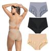 Mid Waist Women's Triangle with Striped Mesh High Elasticity Comfortable Ice Silk Women's Underwear In Large Size Panties