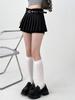 Плиссированные мини-юбки трапециевидной формы, женская уличная одежда, черная юбка с высокой талией Y2K, Harajuku, универсальные повседневные стили в консервативном стиле