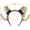 Artificial Halloween Devil Headband Gothic Goat Horn Hair Hoop Black Demon Horn Headwear  Adults