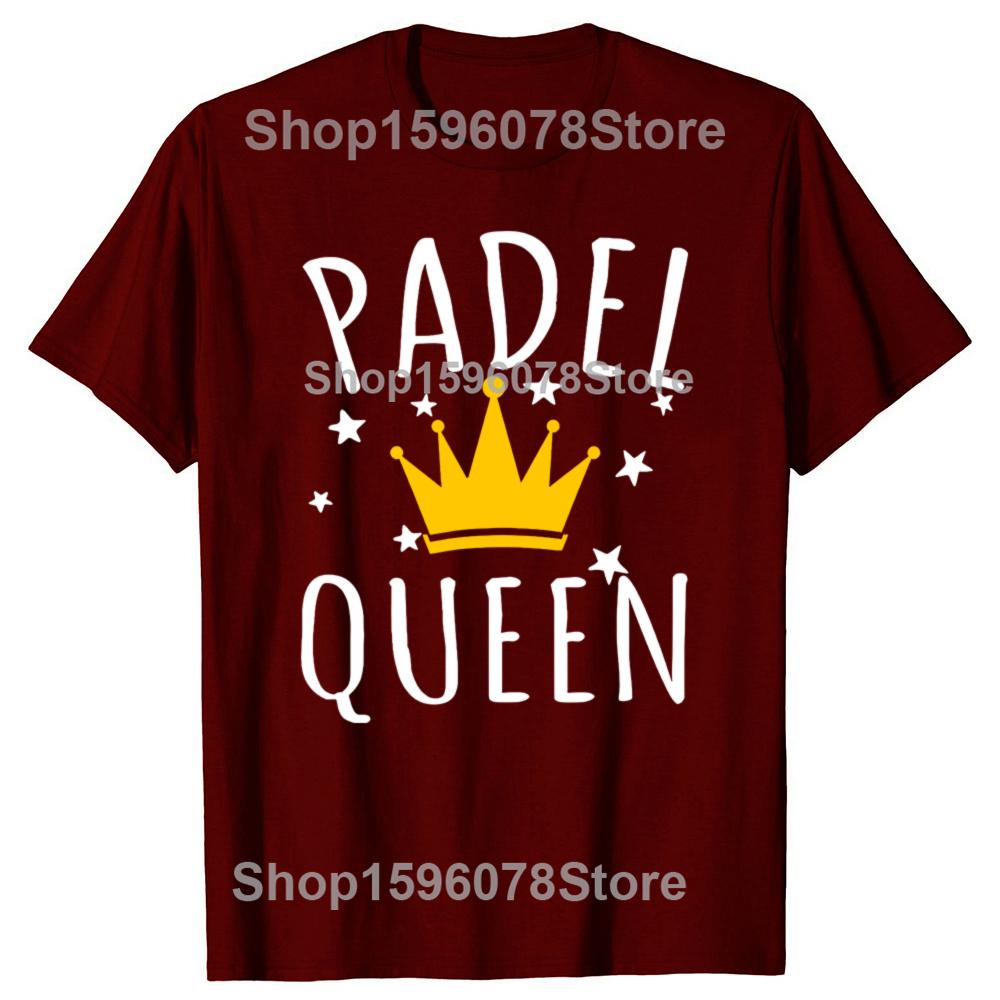 Funny Retro Padel Queen Practice Cotton Tops Fitness T-Shirt Oversized Unisex Tshirt Graphic Tees Men's Clothing Streetwear