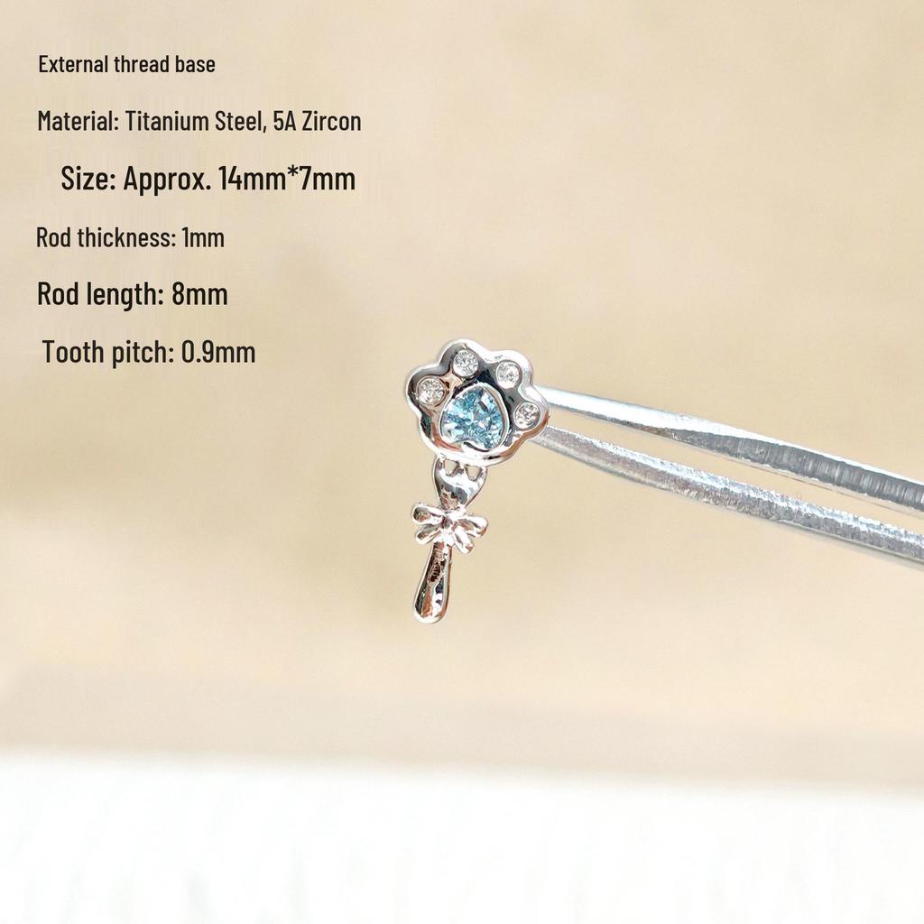 Sparkling Zirconium Titanium Heart & Cross Cartilage Ear Studs - Light Luxury Niche Jewelry