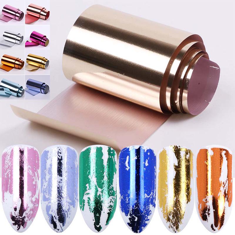 14 шт./компл. женская фольга для ногтей, наклейки для ногтей, металлическая цветная фольга, наклейки, украшения для дизайна ногтей