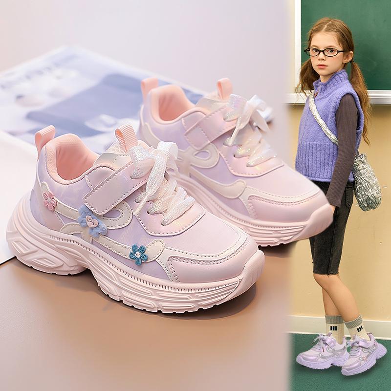 Детские дышащие сетчатые кроссовки, мягкая подошва, цветочный принт, коллекция весна/осень 2025, модные кроссовки «папины»