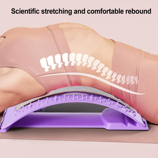 Back Stretcher Waist Trainer Adjustable Cervical Spine Lower Back Neck Pain Relief Massager Cushion Arch Lumbar Back Cracker Board Stretching Device