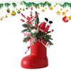 Red Ceramic Boot Vase Christmas Boot Vase Christmas Floral Decoration for Home Holiday Party Tabletop Decoration