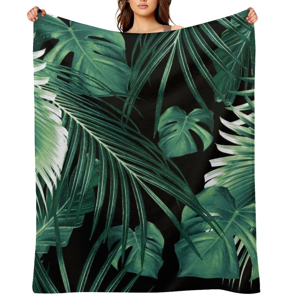 Tropical Jungle Leaves Dream #6 #tropical #decor #art Throw Blanket Thins warm winter Cute Plaid Blankets