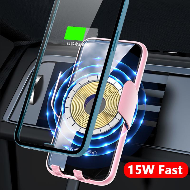 VAORLO Автомобильное зарядное устройство 15 Вт, быстрая зарядка, автоматическая индукционная беспроводная зарядка, быстрая зарядка QI для iphone 13Pro 14pro, держатель для телефона Xiaomi Huawei