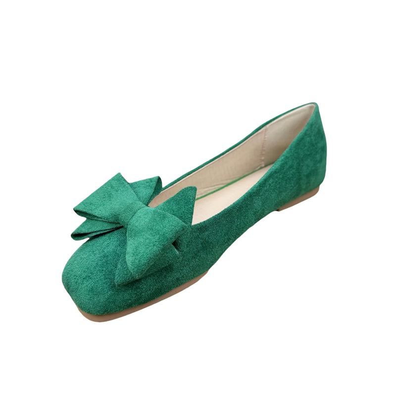 Модная женская обувь на плоской подошве 2025 Весна-Осень Новая Мелкий Бант Квадратный Носок Рабочая Обувь Плоская Большой Размер Женская Обувь Лоферы