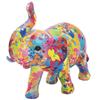[A3851] - Multicolored Splash 'Elephant' Resin Figurine - 26x21x9 Cm