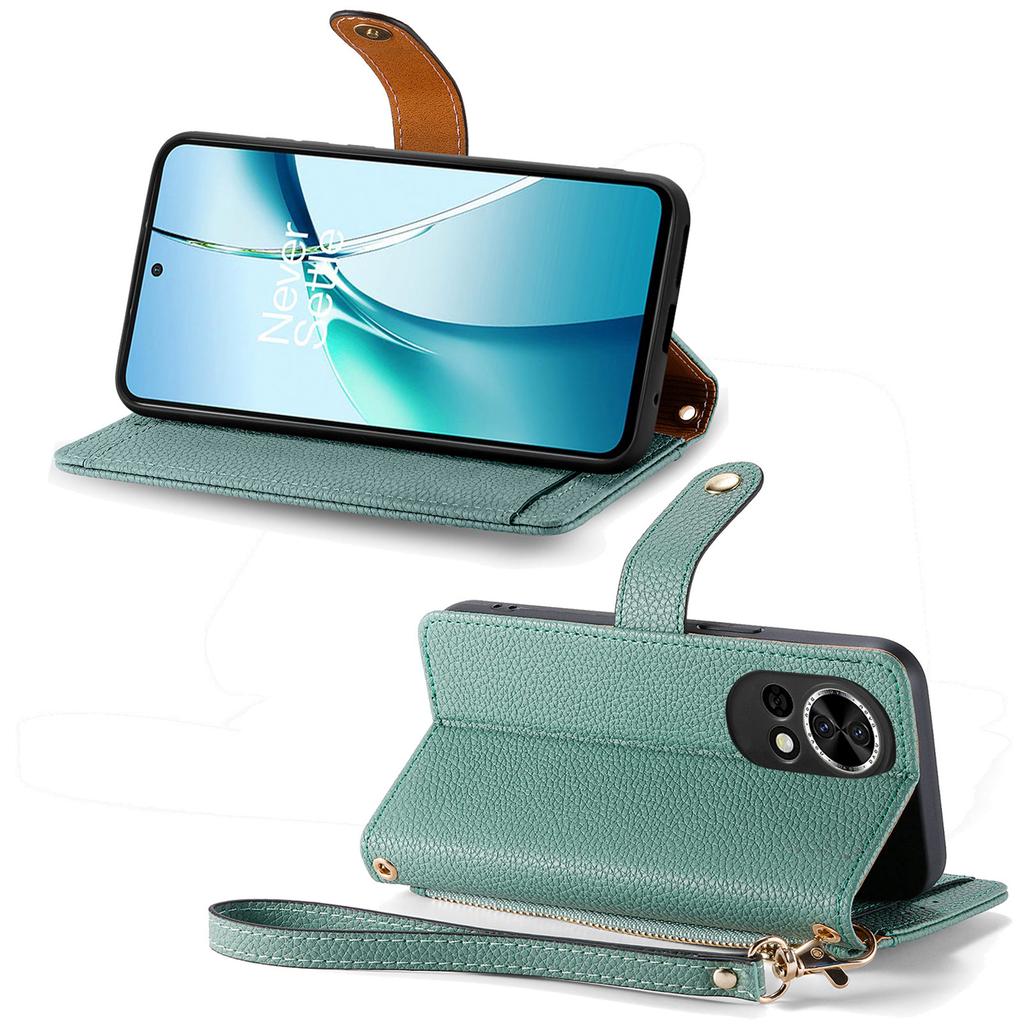 For Huawei nova 13 5G Case RFID Blocking Zipper Pocket Leather Wallet Phone Cover with Strap