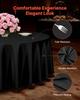 Black Round Tablecloths 6 Pack, 120 Inches in Diameter, Stain- & Wrinkle- Resistant, Machine Washable Table Clothes, Polyester Fabric Table Covers for