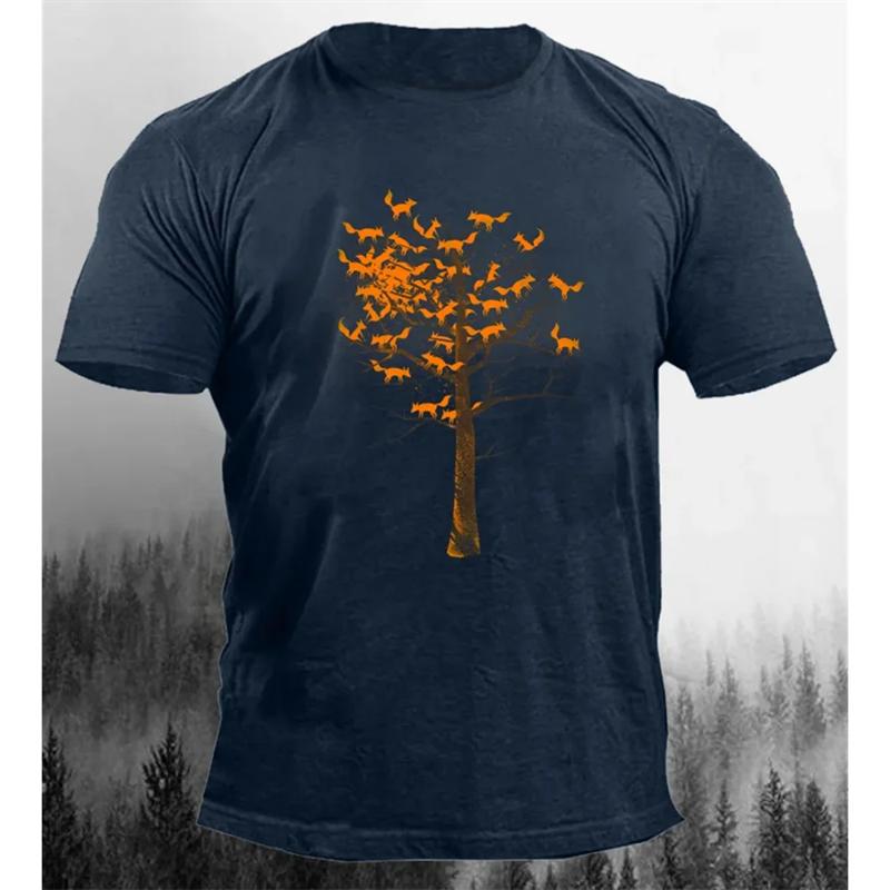 Винтажные футболки с 3D-принтом в виде дерева, свободные, оверсайз, модные, спортивные топы, уличные, повседневные мужские футболки