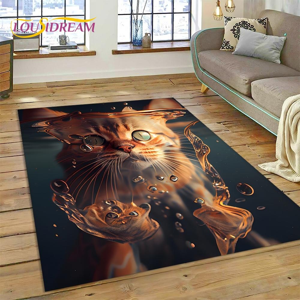 3D Персидский кот, Милый котенок калико, Мультяшный ковер-циновка Регдолл для гостиной, спальни, домашнего декора, Нескользящий для дивана, Придверный коврик, Подарок ребенку