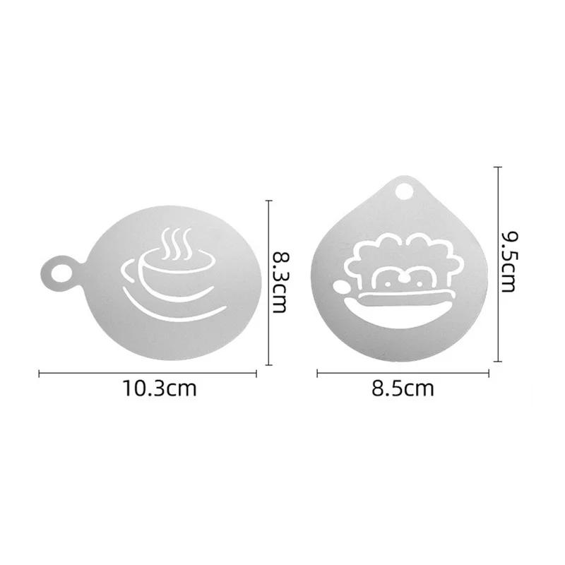 12pcs Stainless Steel Cafe Foam Template Barista Stencils Mold Coffee Art Needles Latte Garland Needle Powder Sprinkle
