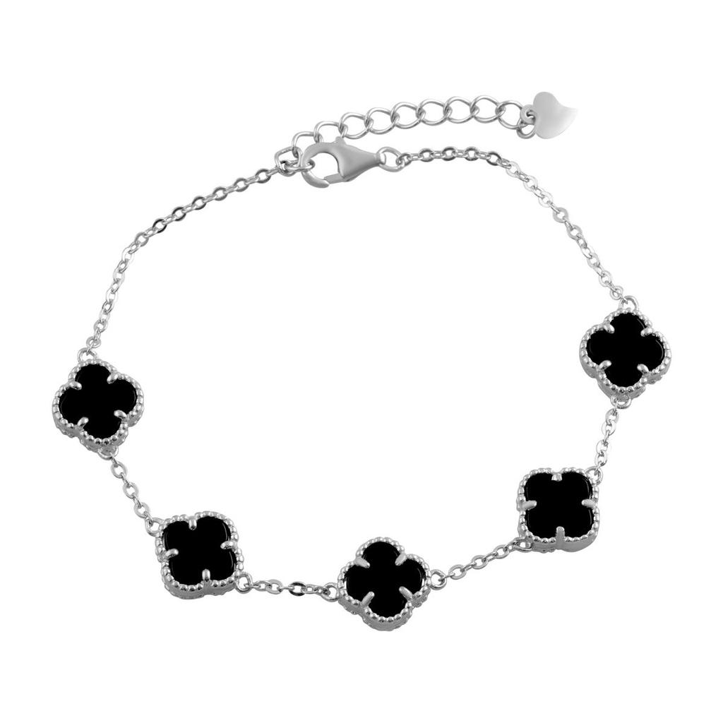 Серебряный браслет с натуральным ониксом (2094258)