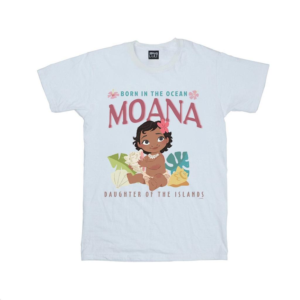 Disney Womens/Ladies Moana Born In The Ocean Cotton Boyfriend T-Shirt