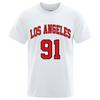 Мужские и женские футболки Los Angeles 91 Team Uniform с принтом, мужские футболки, летняя хлопковая футболка, свободная одежда большого размера с короткими рукавами
