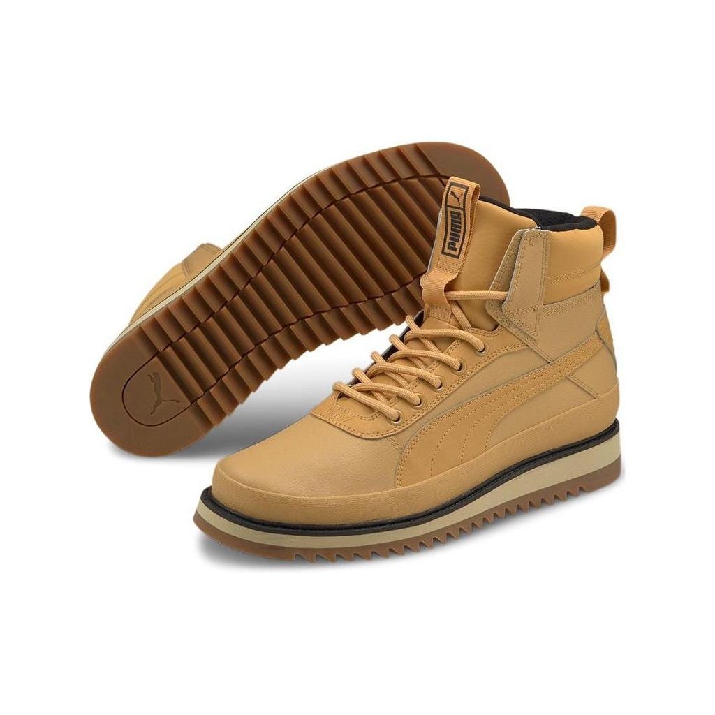 Puma Desert V2 Wtr Резиновые Двухслойные Кожаные Ботинки Мартин с Круглым Носком на Шнуровке Женские ботинки Коричневый 380754-03