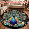 Non-slip Peacock Carpet Soft Door Gasket Durable Blanket  for Living Room Tea Table Bedside