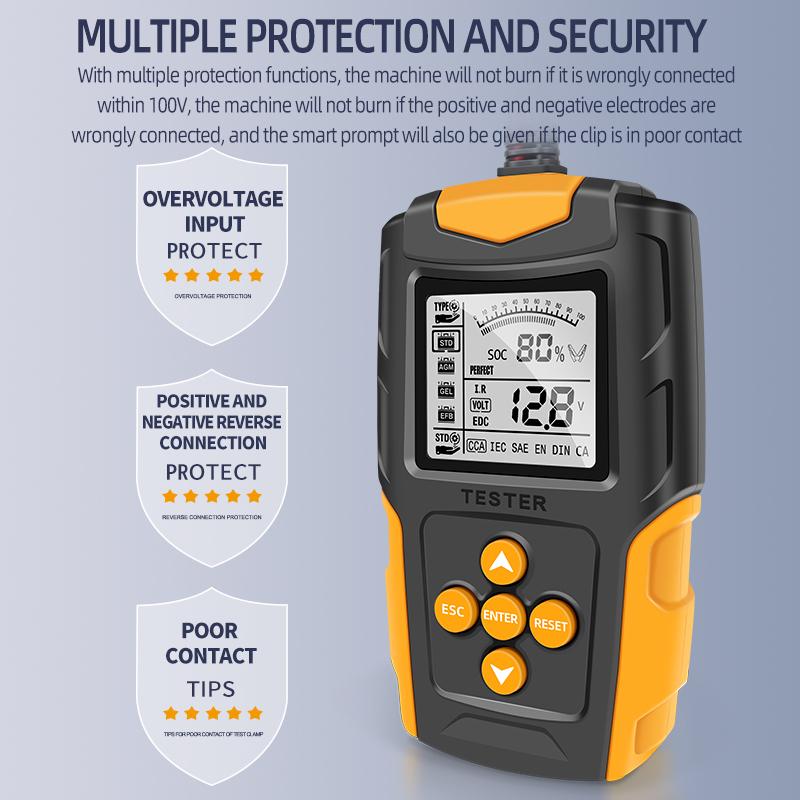 Car Battery Tester LCD Battery Analyzer Charge Testing E-FAST 12V 24V Auto Diagnostic Tool Gel AGM WET CA SLA Battery CCA IR SOH