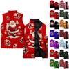 Ladies' Casual And Fashionable Sleeveless Vest Christmas Printed Cotton Jacket