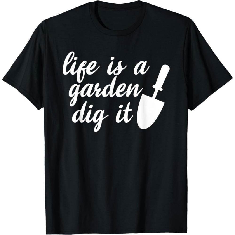 Жизнь - это сад, копай его футболки, садовые инструменты, подарок, футболка