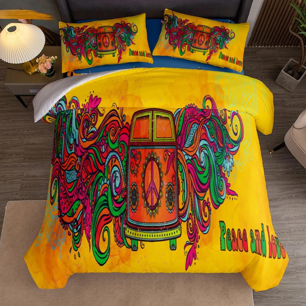 Антикварный Ретро Автомобиль Гала Набор Пододеяльников Королевский Королева Двуспальный Полуторный Двойной Односпальный Размер Комплект Постельного Белья