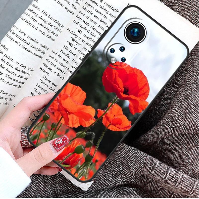 Красный Цветок Мака Чехол Для Honor Magic 8 6 7 Lite Honor 400 200 Pro 50 70 90 X8c X8b X9a X9c X9b X9d Win Чехол
