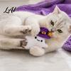 Plush Cat Toy Halloween Theme Toy Soft Ghost Bat Pumpkin Cute Stuffed Chew for Indoor Cats Boredom Relief Holiday Pet Photography Props