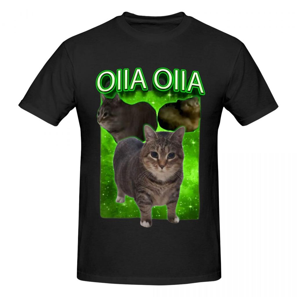 Unisex Funny Oiia Cat Meme Fun T Shirt Vintage Oversized Cotton Custom Sleeve Tshirt