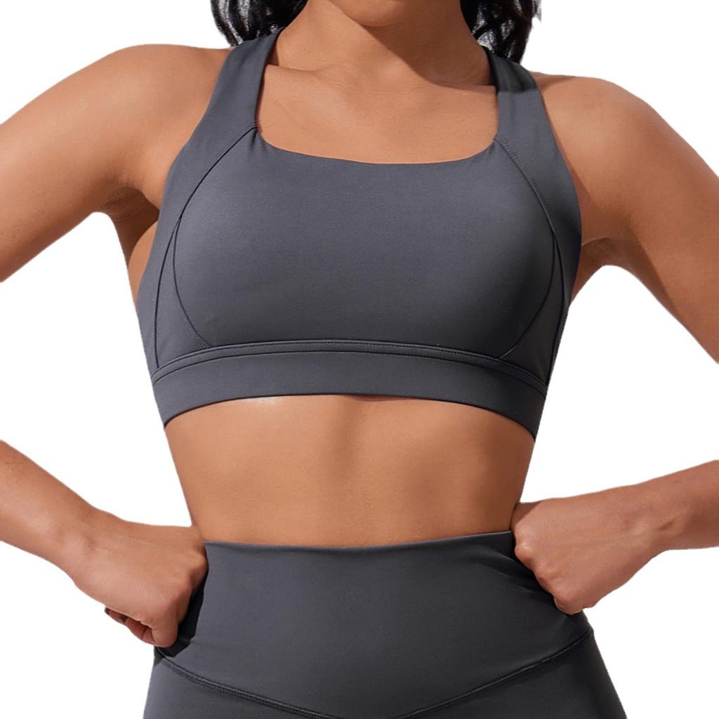 Women's High Impact Buttery Soft Sports Bra High Stretch Shockproof Racerback Yoga Tank Top Gym Running Fitness Athletic Underwear