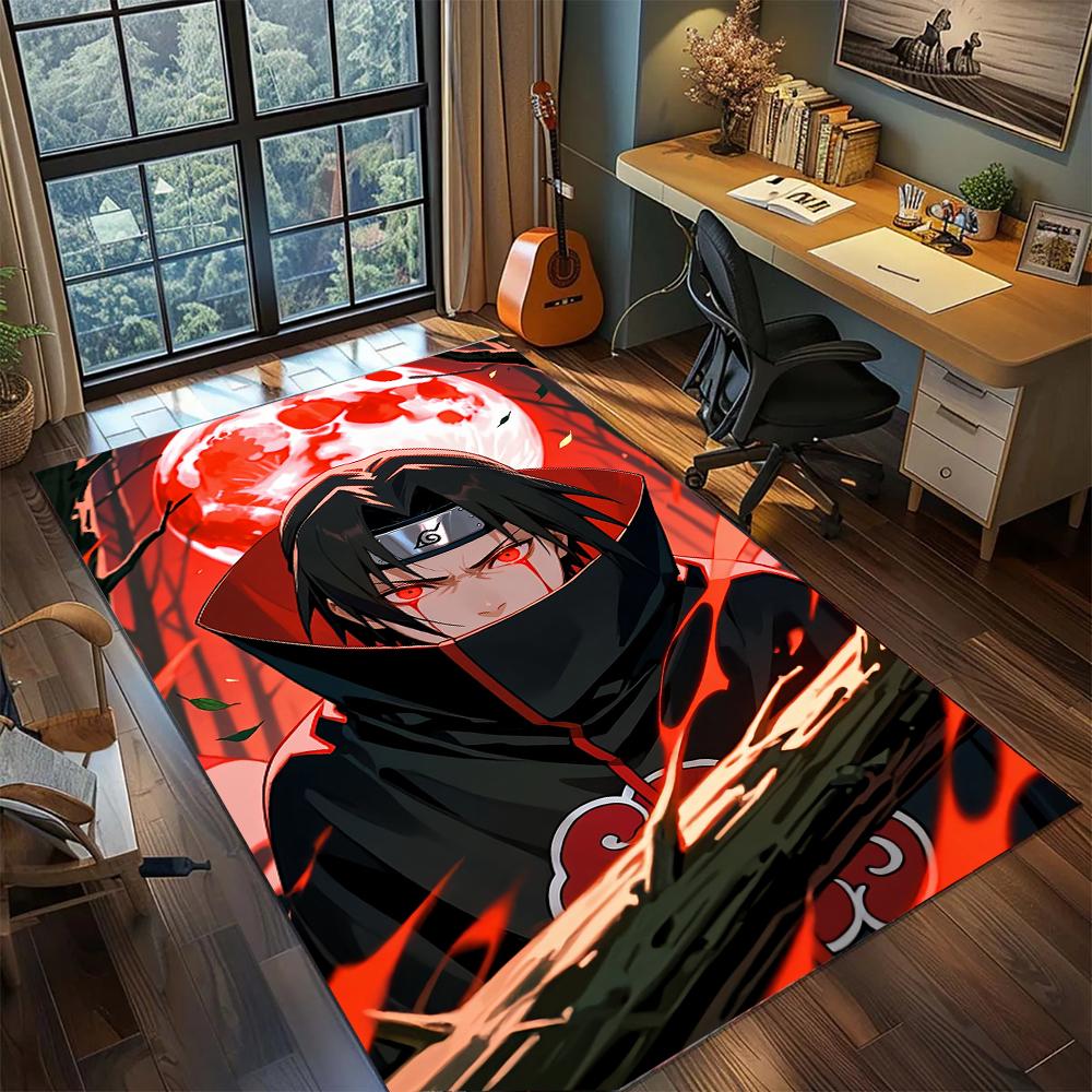 Sasuke Uchiha Curse Mark Transformation Rug Carpet Large Area Rug Non Slip Washable Floor Mat Gamer Room Bedroom Home Decor