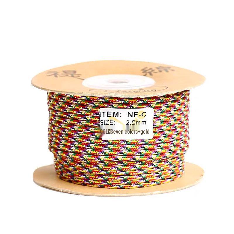 Пятицветный плетеный шнурок для браслета: Нить Ваджра из нефрита для Вэньвань, буддийских бусин, бодхи «Звезда и Луна» и бисерных нитей