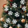 30 шт. Рождественские украшения в виде снежинок Белый Глиттер Искусственные Снежинки DIY Подвески на Елку Новогодние Украшения для Домашней Вечеринки