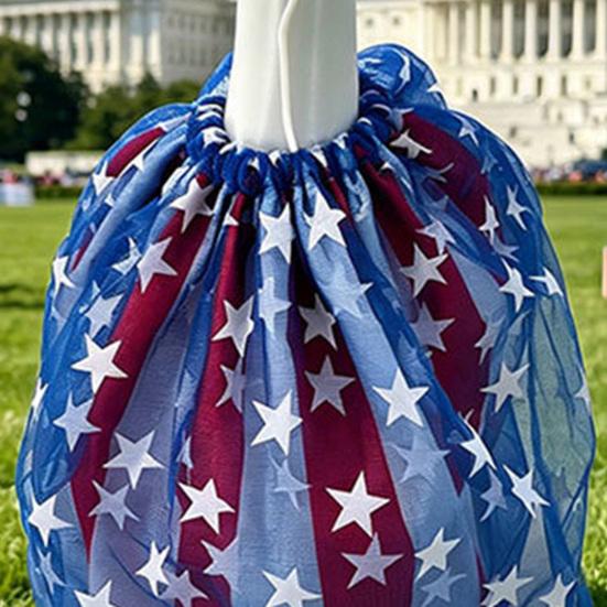 1 Set 4th July Goose Outfit, Stars And Stripes Goose Dress Star Sunhat Sunglasses, Patriotic Porch Goose Costumes Set for 23-Inch Goose Statue Holiday