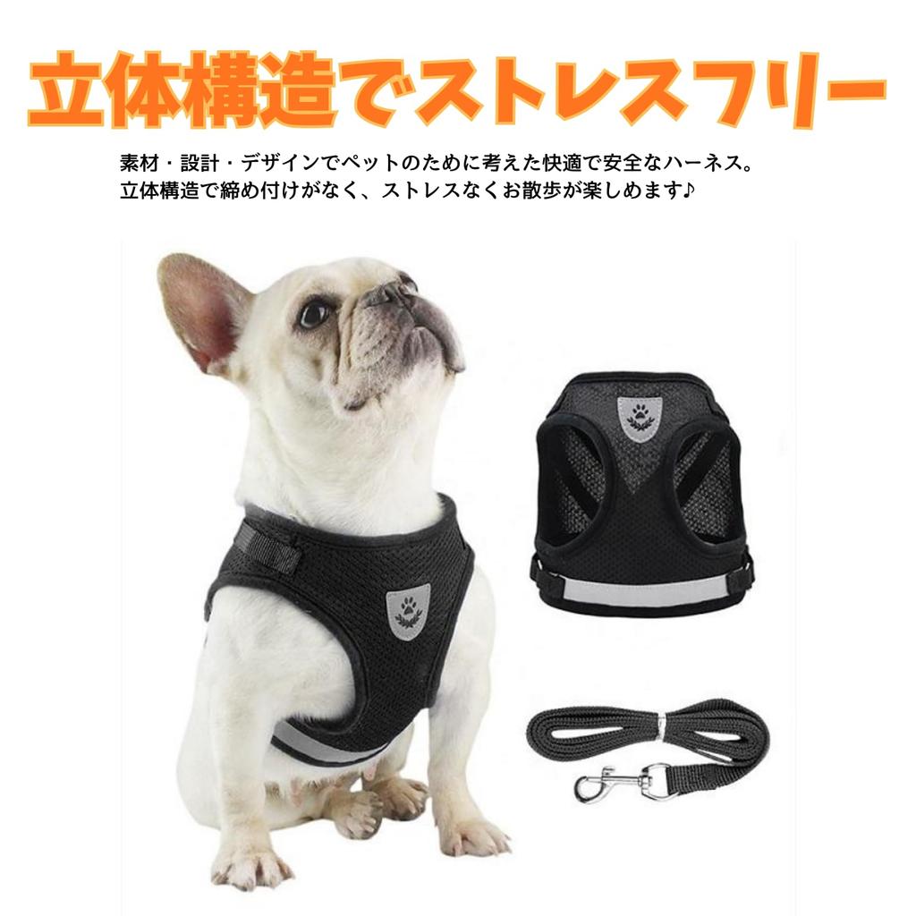 Dog Harness with Leash for Small and Medium Durable and Easy To Soft Cute and and Easy To Put On Size Dogs, Wear, Mesh, Stylish, Adjustable, (Gray, L)
