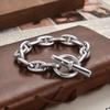 Retro Heavy OT Buckle S925 Silver Unisex Bracelet - Personality and Trendy Jewelry