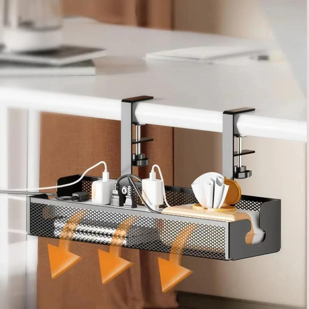 Стеллаж для хранения под столом, стеллаж для хранения проводов, металлический, большой емкости, выдолбленный под офисным столом, стеллажи для домашнего хозяйства