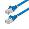 Category 6A LAN Cable Blue LSZH Smoke Zero 10GbE 500MHz 100W ETL Certified With Tab Breakage Prevention Mechanism RJ45 Connector CAT6A Wired LAN