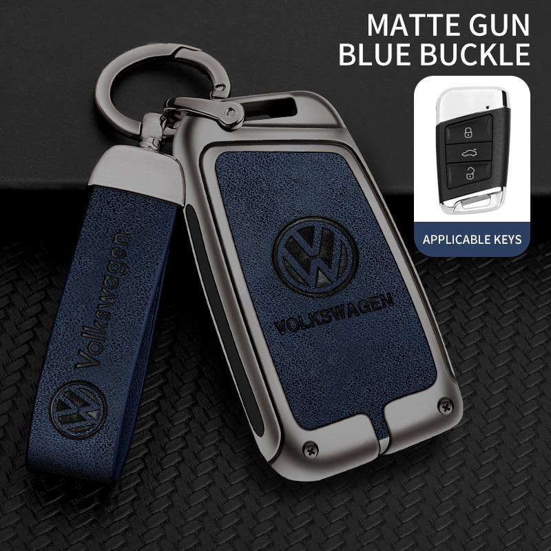 HAT1 High-quality Zinc alloy Leather Car Key Case Cover Shell Protector For VW Volkswagen Magotan Magotan GTE Passat B6 B7 B8 CC Arte